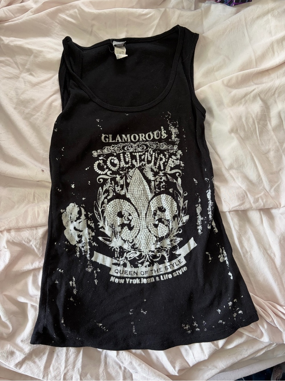 Teenie Weenie Black Graphic Fleur-de-Lis Tank